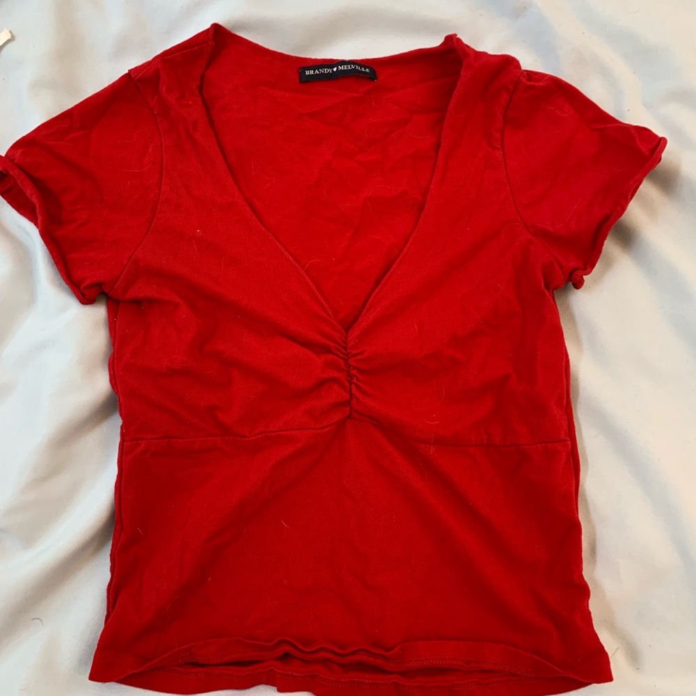 Brandy Melville red Gina top